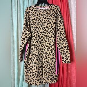 Cabana Leopard Print Long Sleeve Dress